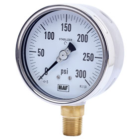 STAINLESS STEEL CASE BRASS PRESSURE GAUGES-DIN CASE